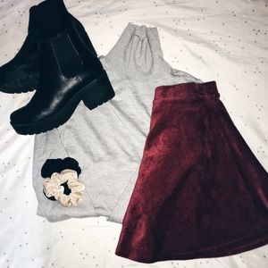 Light grey mock-turtleneck sweater